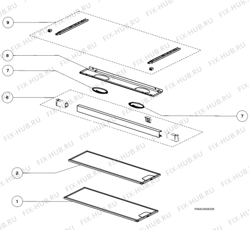 Взрыв-схема вытяжки Electrolux EFP6500X - Схема узла Section 1